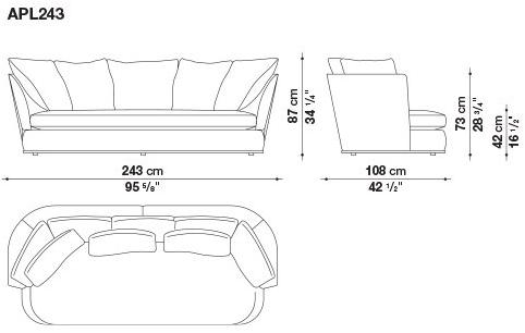 Maxalto 3-х местный тканевый диван Apollo sun-id-1478583 - Вид №5