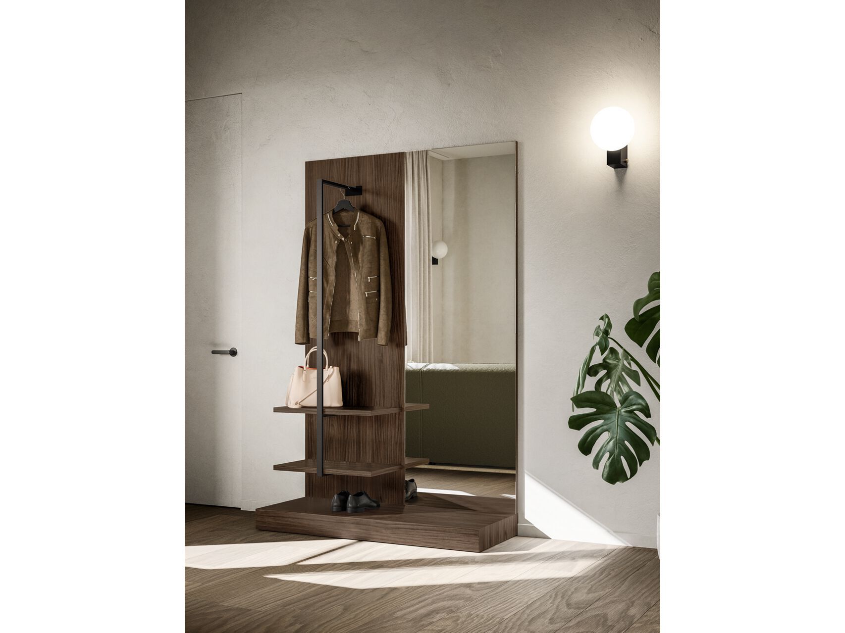 Деревянный входной шкаф с зеркалом Santalucia Mobili Homy ARCH-00103299 - Вид №1