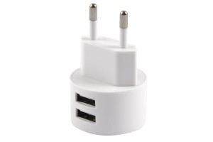 18074653 Сетевое зарядное устройство 2 USB + кабель Lightning U35, белый (XTXLOGT1804) УТ000024952 USAMS