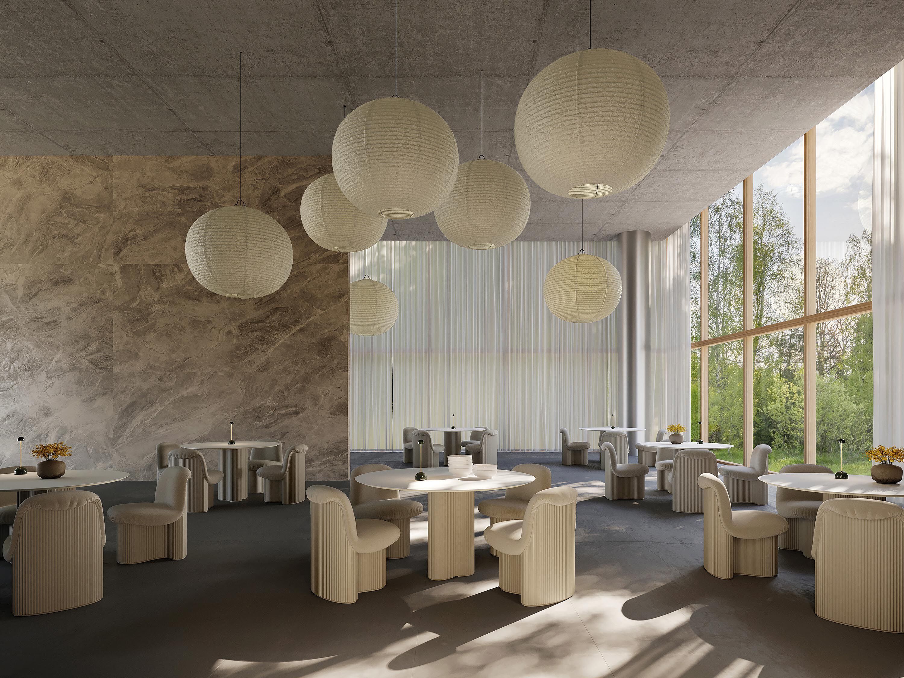 Мягкий стул из ткани и термополимера Andreu World Bolete ARCH-00071519 - Вид №5