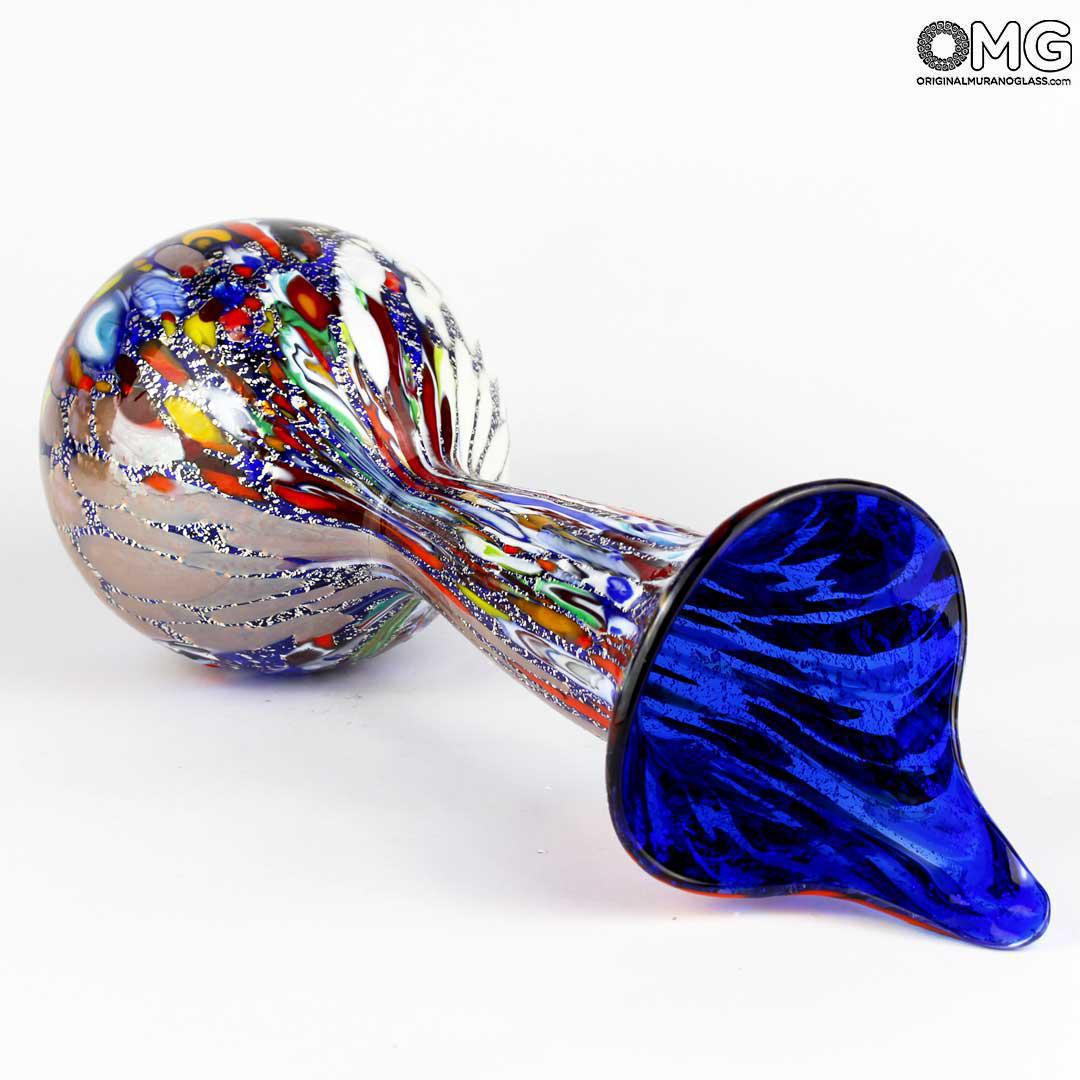 3261 ORIGINALMURANOGLASS Ваза "Кандинский" - синяя - Original Murano Glass OMG 10 см  - Вид №1