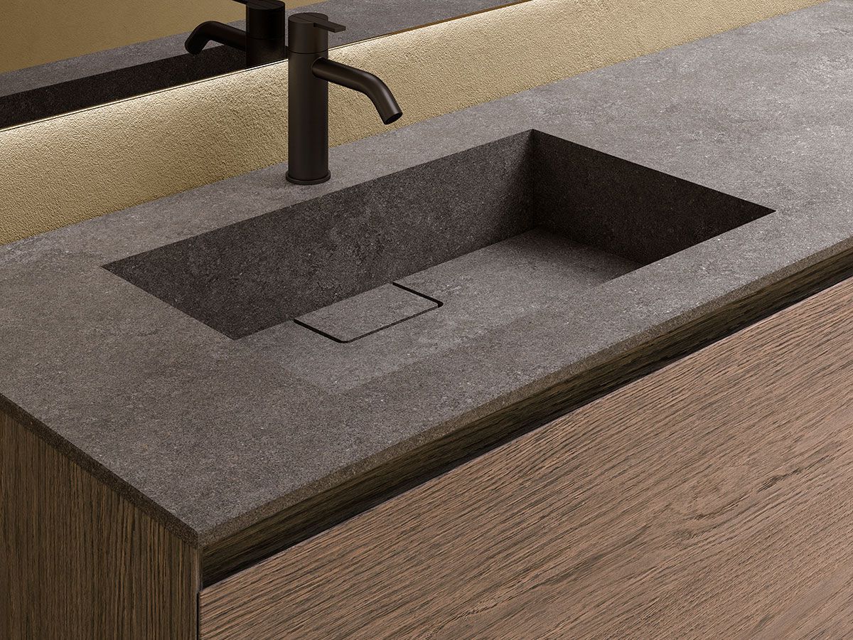 Деревянный шкаф для умывальника с дверцами с зеркалом Inbani слой ARCH-00140341 - Вид №1