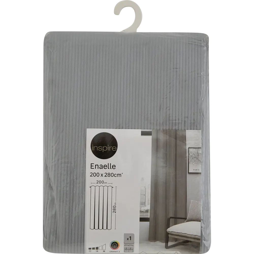 Штора на ленте Inspire Enaelle 200x280 см цвет серый Granit 3 STLM-2070198 - Вид №5