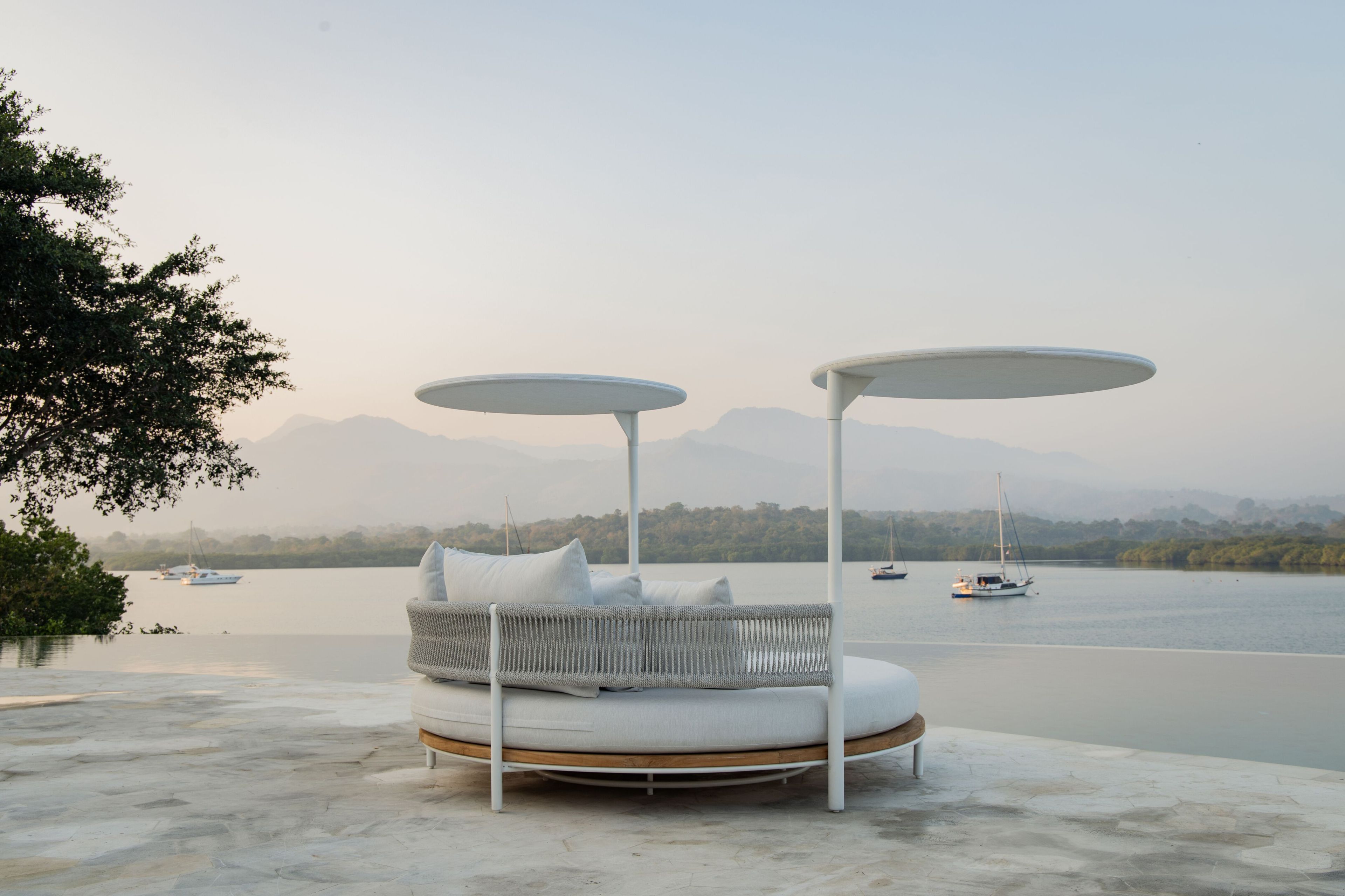 Ткань круглая Садовая кровать с солнцезащитным козырьком cbdesign круглый ARCH-00084466 - Вид №7