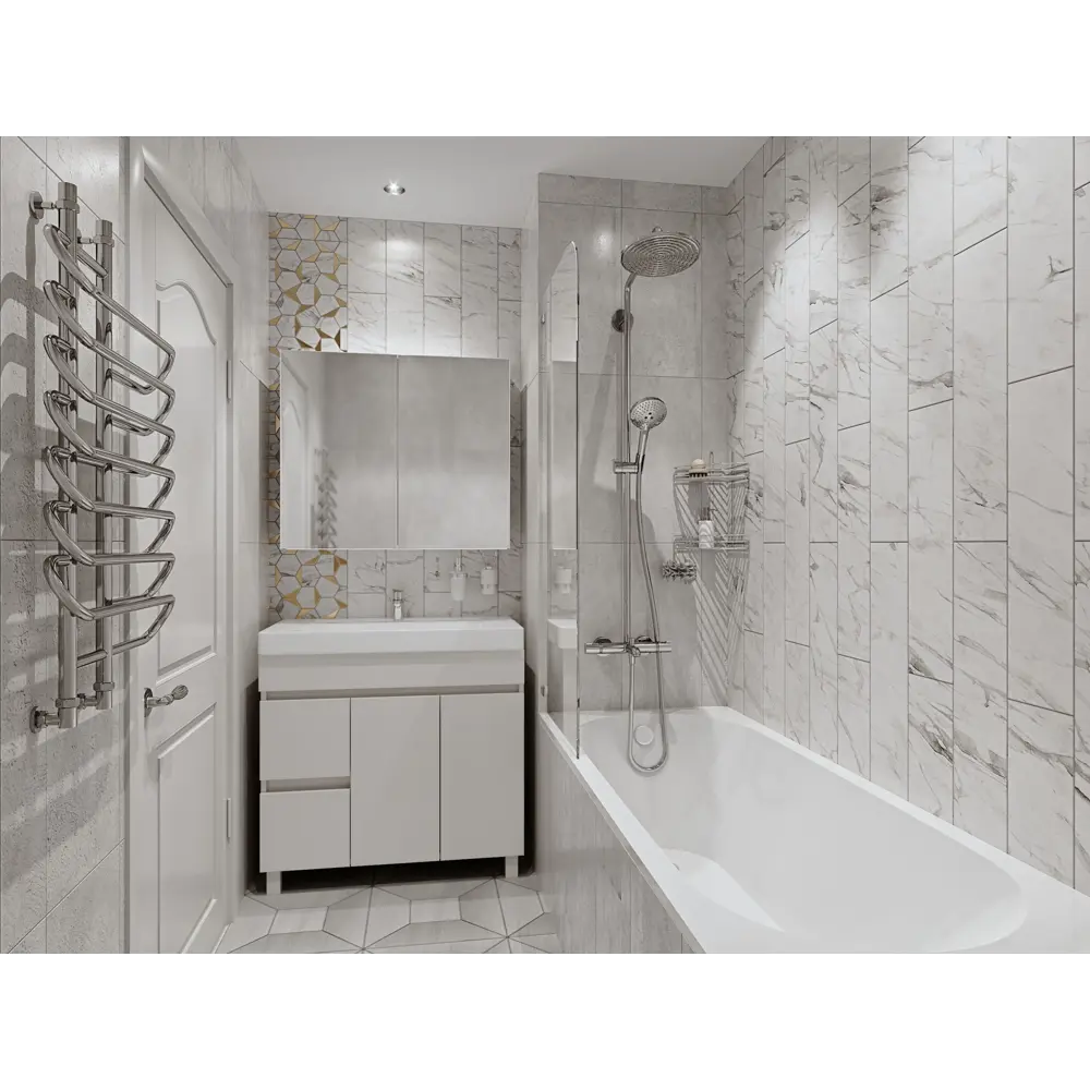 Керамогранит Belani Marble 59.7x14.8 см 1.325 м² цвет белый STLM-2132735 - Вид №4