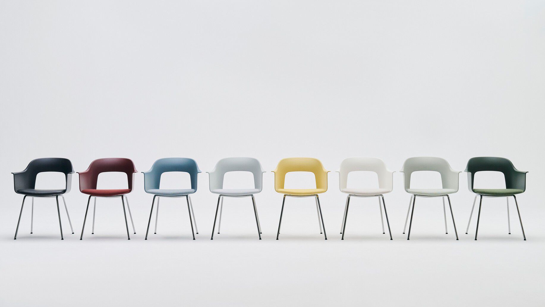 Полипропиленовый стул с подлокотниками с открытой спинкой Hay макет ARCH-00062765 - Вид №48