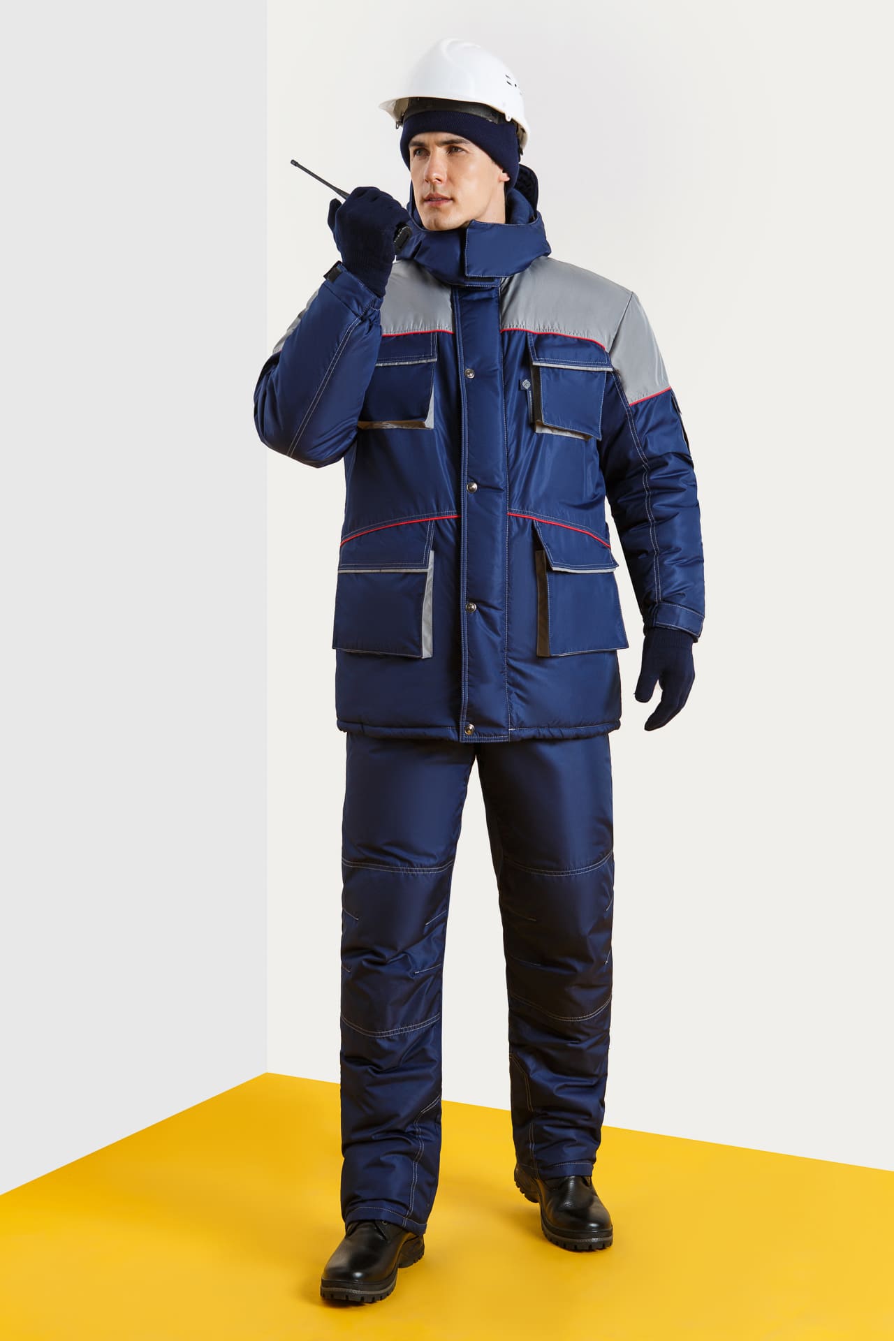 64815 Костюм "Арктика" зимний синий-серый  Зимняя спецодежда  размер 60-62/182-188  - Вид №14