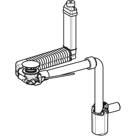 152.059.21.1 Geberit Waschbeckenablauf Clou, Raumsparmodell, schmale Ausführung, mit Hebelbetätigung und Ventilabdeckung Geberit  - Вид №1