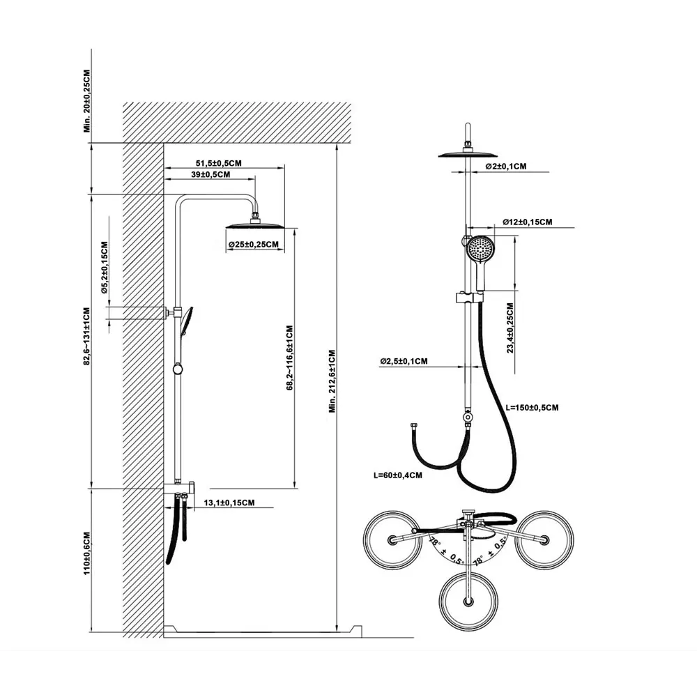 Душевая система KONSENSA Нарни 821372CP 2 режима цвет хром STLM-2035254 - Вид №11