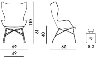 Стул из ясеня с подлокотниками Kartell Smart Wood ARCH-00047442 - Вид №53