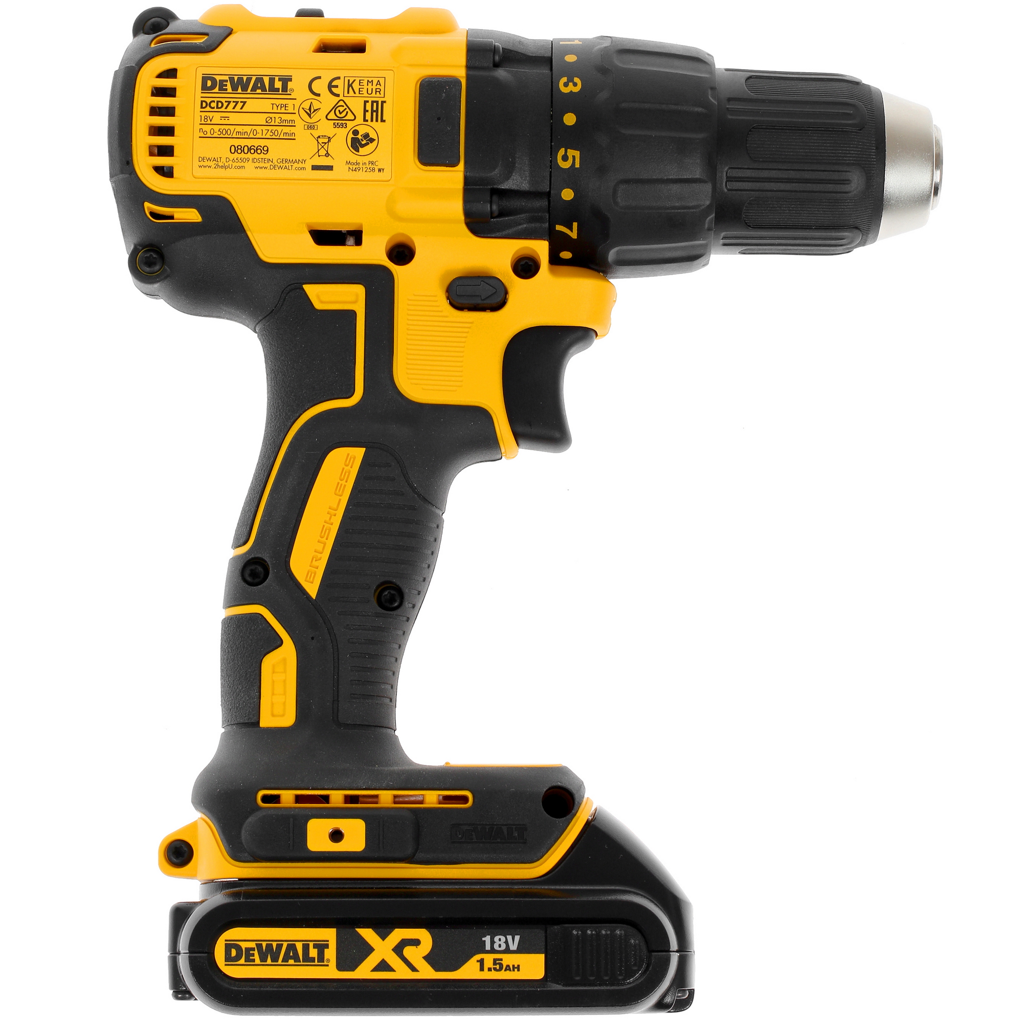 Дрель-шуруповерт DeWalt DCD777S2T XR FLEXVOLТ 18/54V 1275690 STDN-0114462 - Вид №1