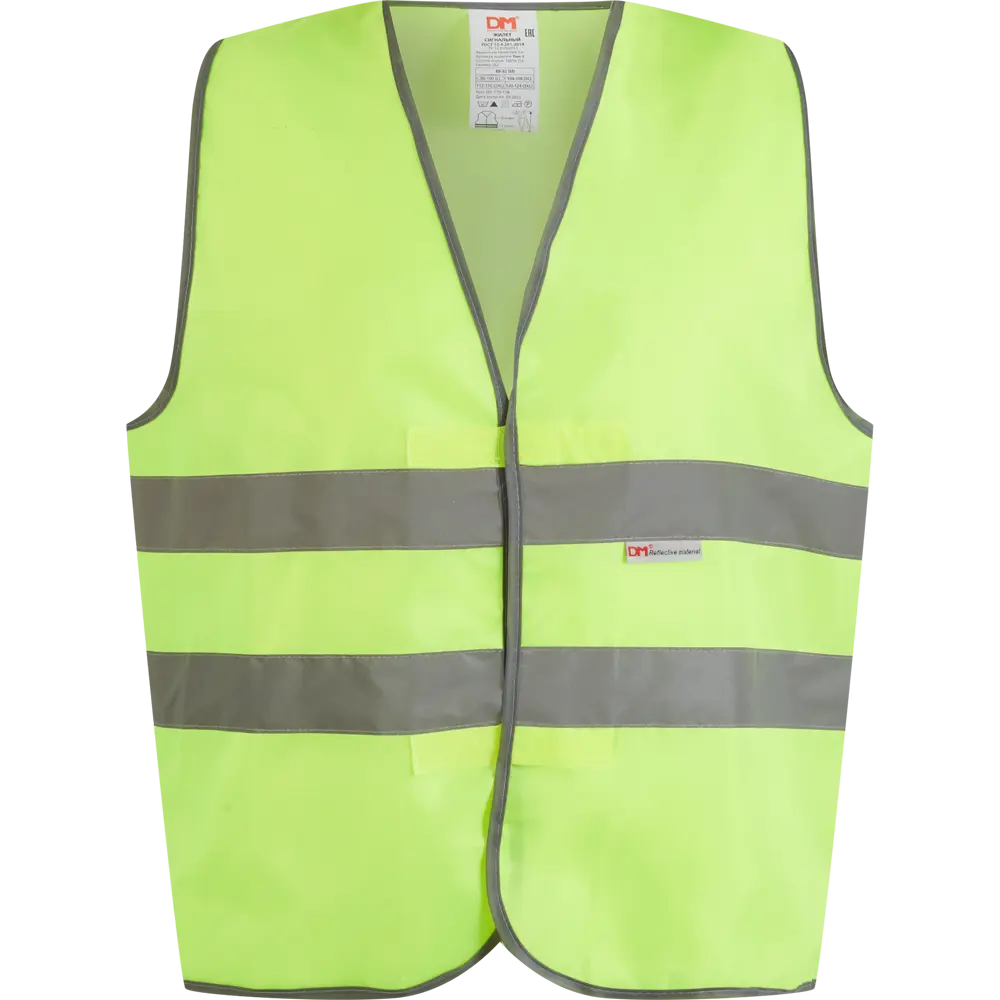Сигнальный жилет DM для водителей и дорожных работ - лимонный 84130993 DM REFLECTIVE MATERIALS STLM-0841633