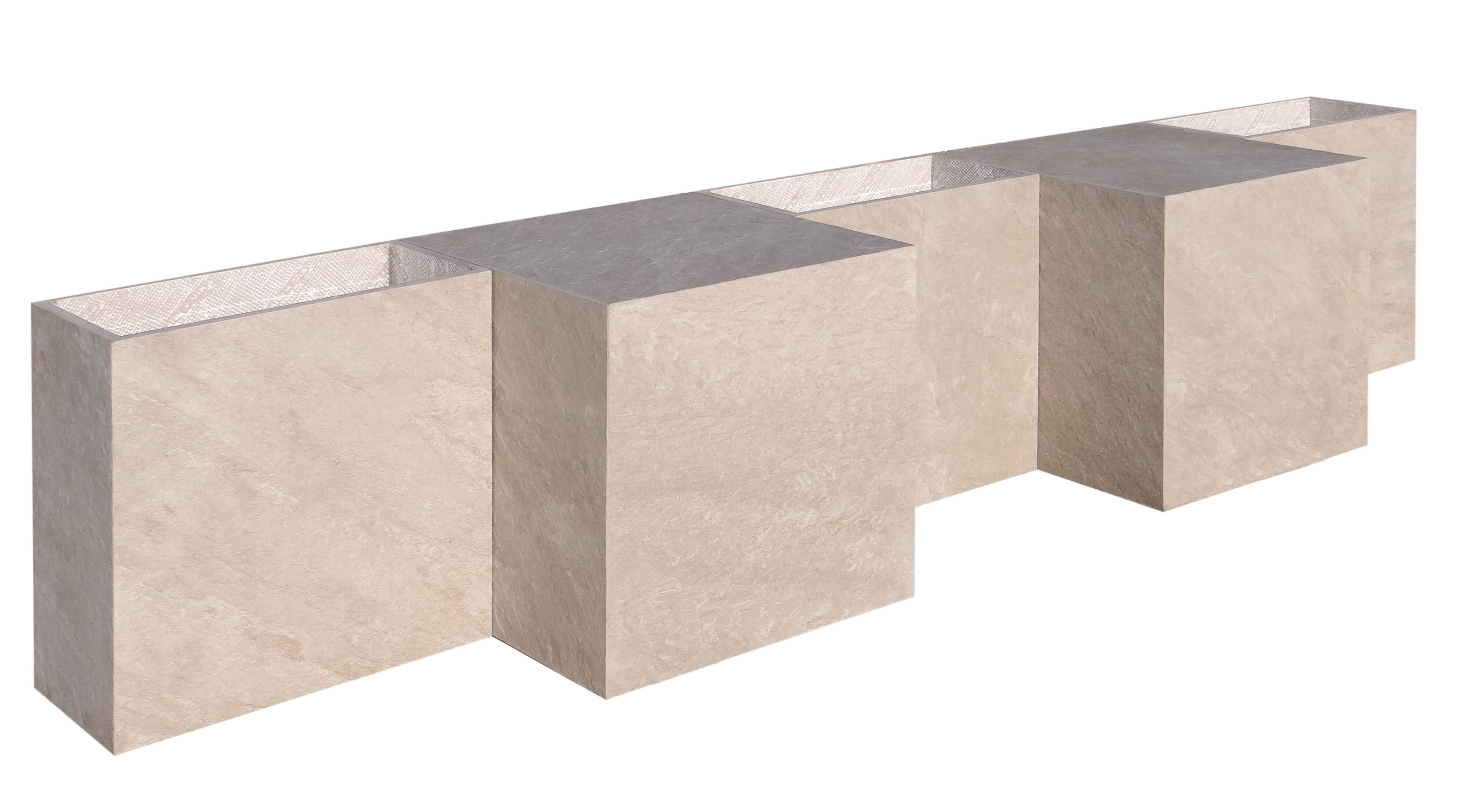 Спеченная каменная скамья со встроенной плантатором PIETRA SINTERIZZATA BRICKS ARCH-00110802 - Вид №1