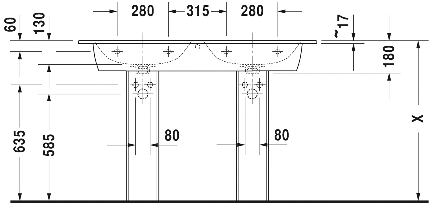 2336130058 Подвесная раковина настенная овальная Duravit ME BY STARCK - Вид №4