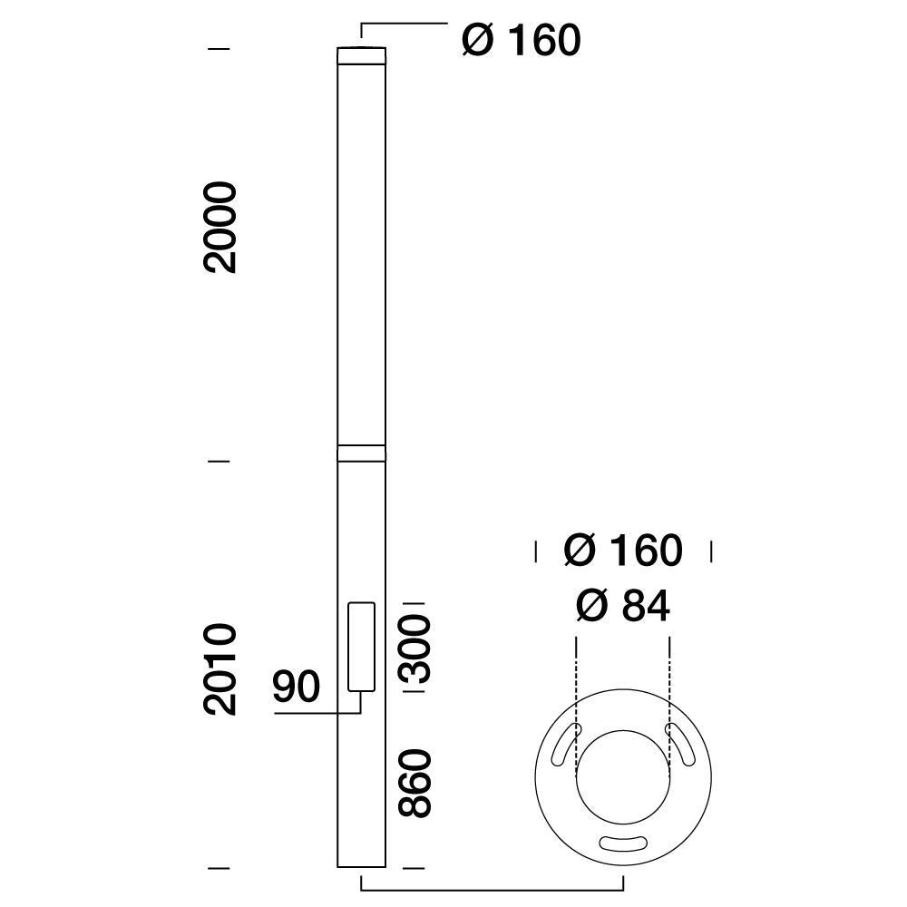 3366604 Уличное освещение  Platek TUBE  TUBE H. 4000 mm - 24 LED RGBW - Вид №10