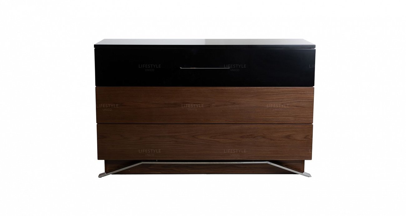 Комод деревянный с 3 ящиками орех Anytime 120 UNICO ДИЗАЙНЕРСКИЕ, КОМОДЫ ANYTIME 249551 Коричневый;орех  - Вид №1