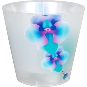 Горшок цветочный Ingreen Фиджи Орхидея ø16 h14.5 см v1.6 л пластик жемчужный/голубой