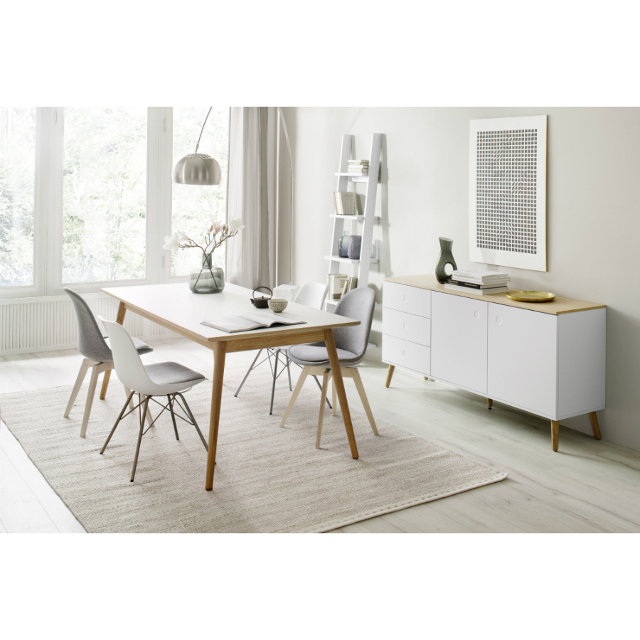 Сервант Tenzo Dot, 86х192х43 см, дуб, белый 1678454 - Вид №2