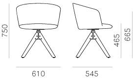 Pedrali Мягкое кресло на жердочке из ткани Nym soft 2847 - Вид №6
