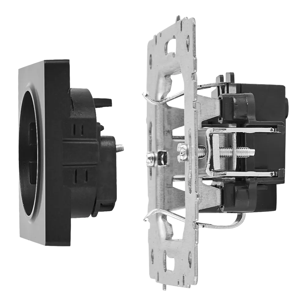 Розетка IEK Brite черная с защитными шторками и заземлением 87761554 STLM-1549099 - Вид №4