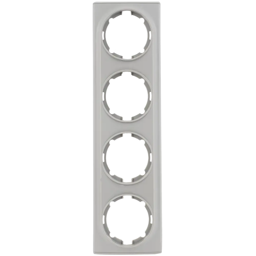 Рамка для розеток и выключателей Onekey Florence 4 поста, цвет серый ONEKEYELECTRO STLM-2048662
