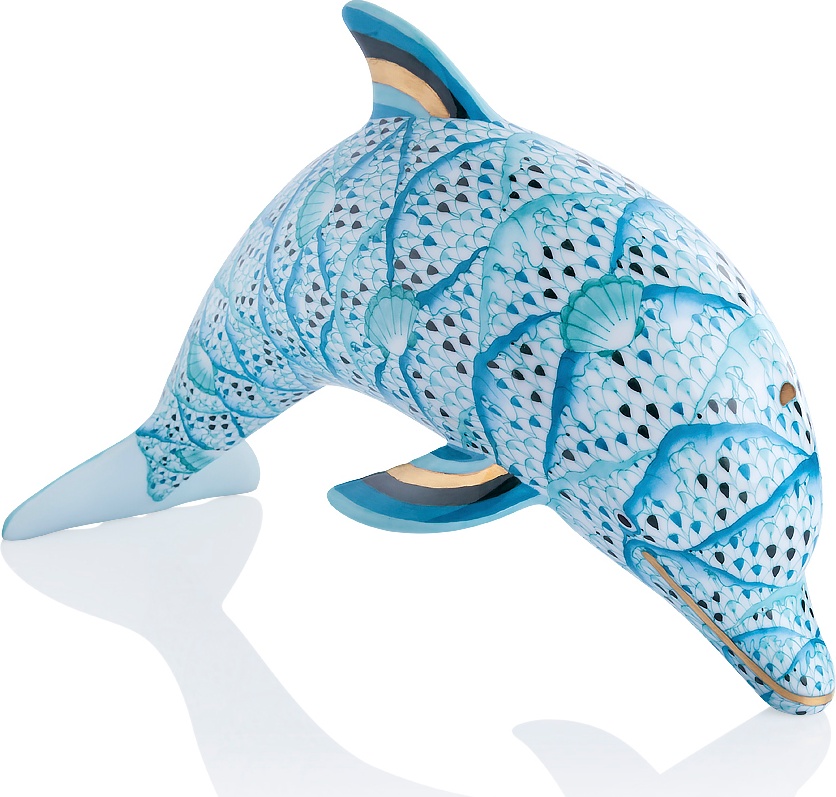 10615676 Herend Фигурка 18см "Дельфин, большой" (лим.вып. 150шт) Фарфор 