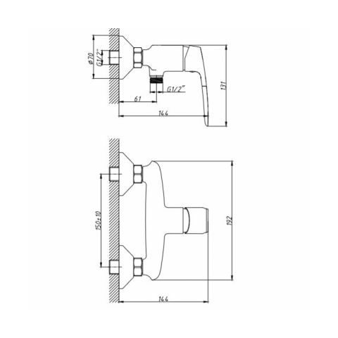 Orange Sonic M08-200cr смеситель для душа Белый sun-id-1517080 - Вид №1