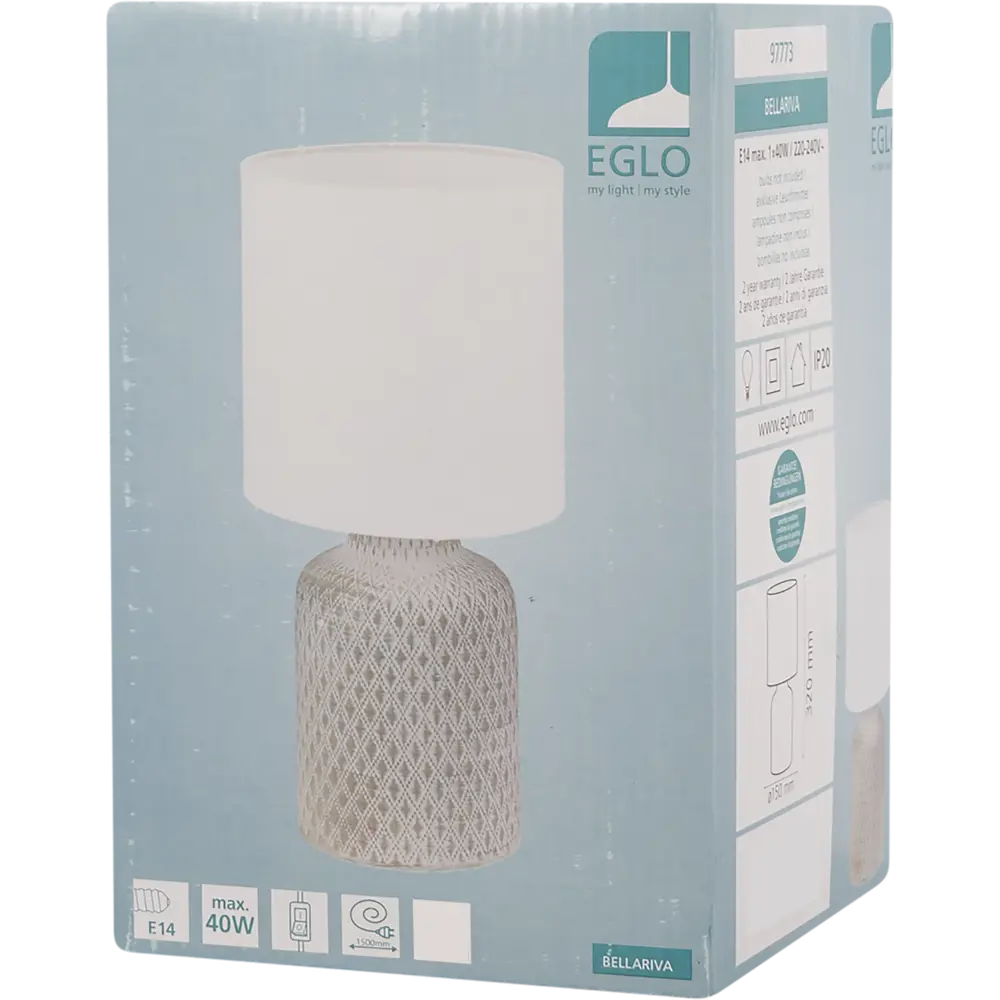Лампа настольная Eglo «Bellariva» 1X40 ВтхE14, цвет серый/белый STLM-2052790 - Вид №7