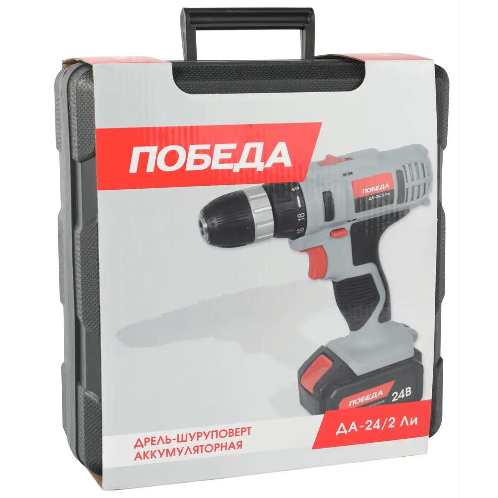 Дрель-шуруповерт аккумуляторная Победа ДА-24/2, 24 В Li-ion 2x2.2 Ач STLM-2006053 - Вид №2