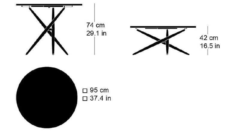 Круглый стол из массива дерева с регулируемой высотой horgenglarus ESS.TEE.TISCH ARCH-00099703 - Вид №2