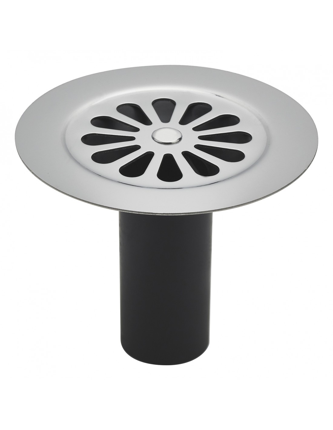 035800 000 01  Решетка в виде ромбов для сливного трапа, в комплект входит гидрозатвор, Д. 85 мм, нержавеющая сталь Valentin Хром 