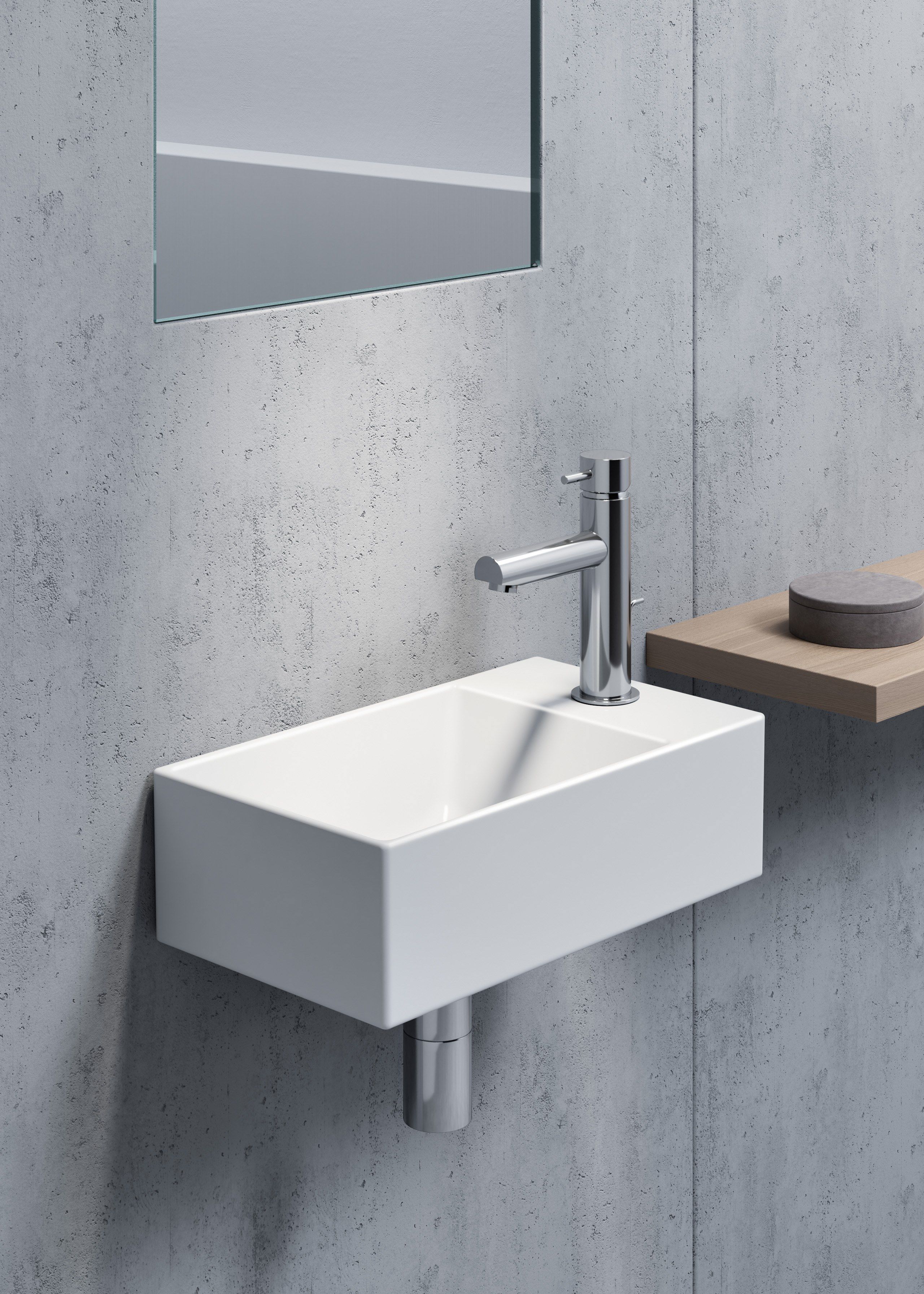 Керамическая прямоугольная раковина с держателем для полотенец GSI ceramica Color Elements ARCH-00149505 - Вид №2