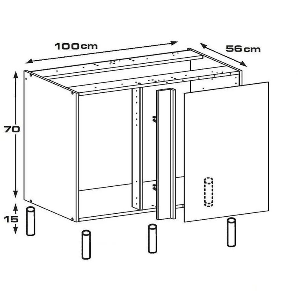 Каркас напольный угловой 100x70x56 см, ЛДСП, цвет белый DELINIA STLM-2060288 - Вид №6