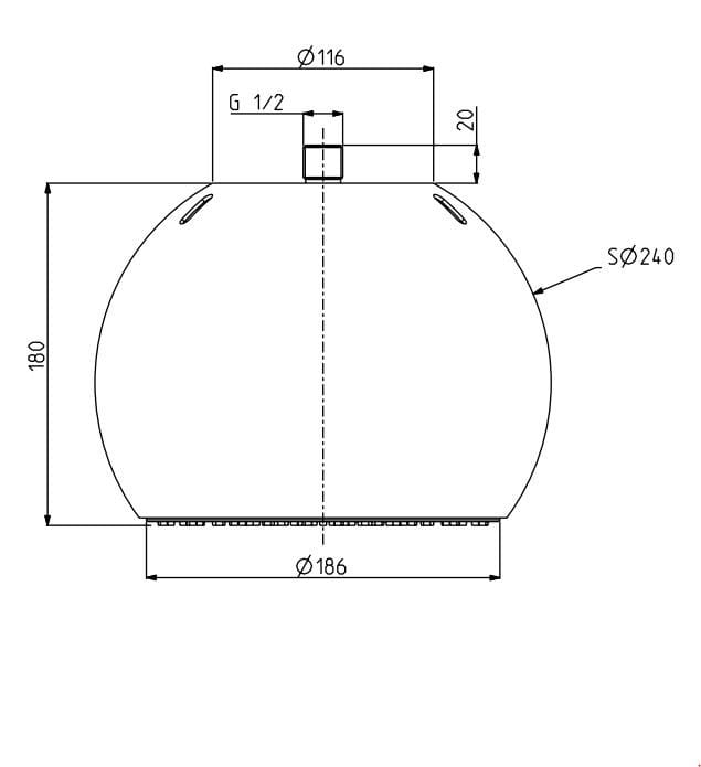 Хромированная латунная потолочная душевая головка FIMA CARLO FRATTINI сфера ARCH-00017583 - Вид №1