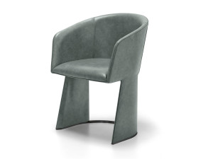 Кожаный мягкий стул с подлокотниками