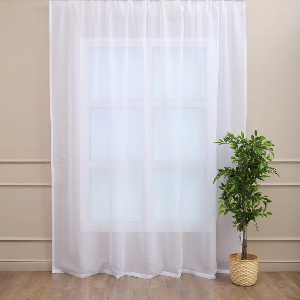 Тюль на ленте Agra 300x280 см фентези цвет белый AMORE MIO STLM-2146386