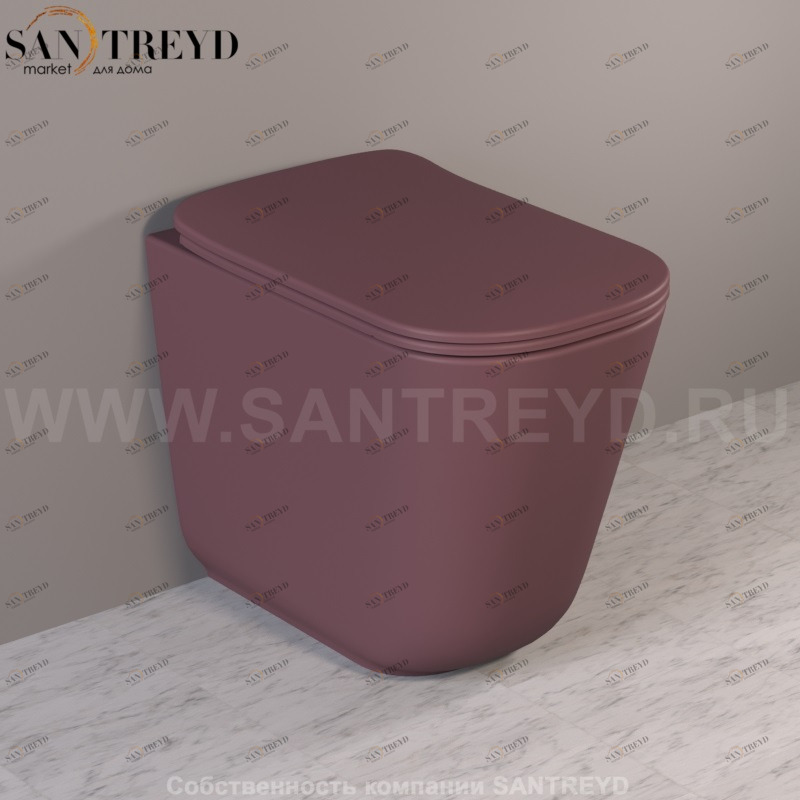 511875 Приставной унитаз напольный Красный Kerasan Tribeca Италия