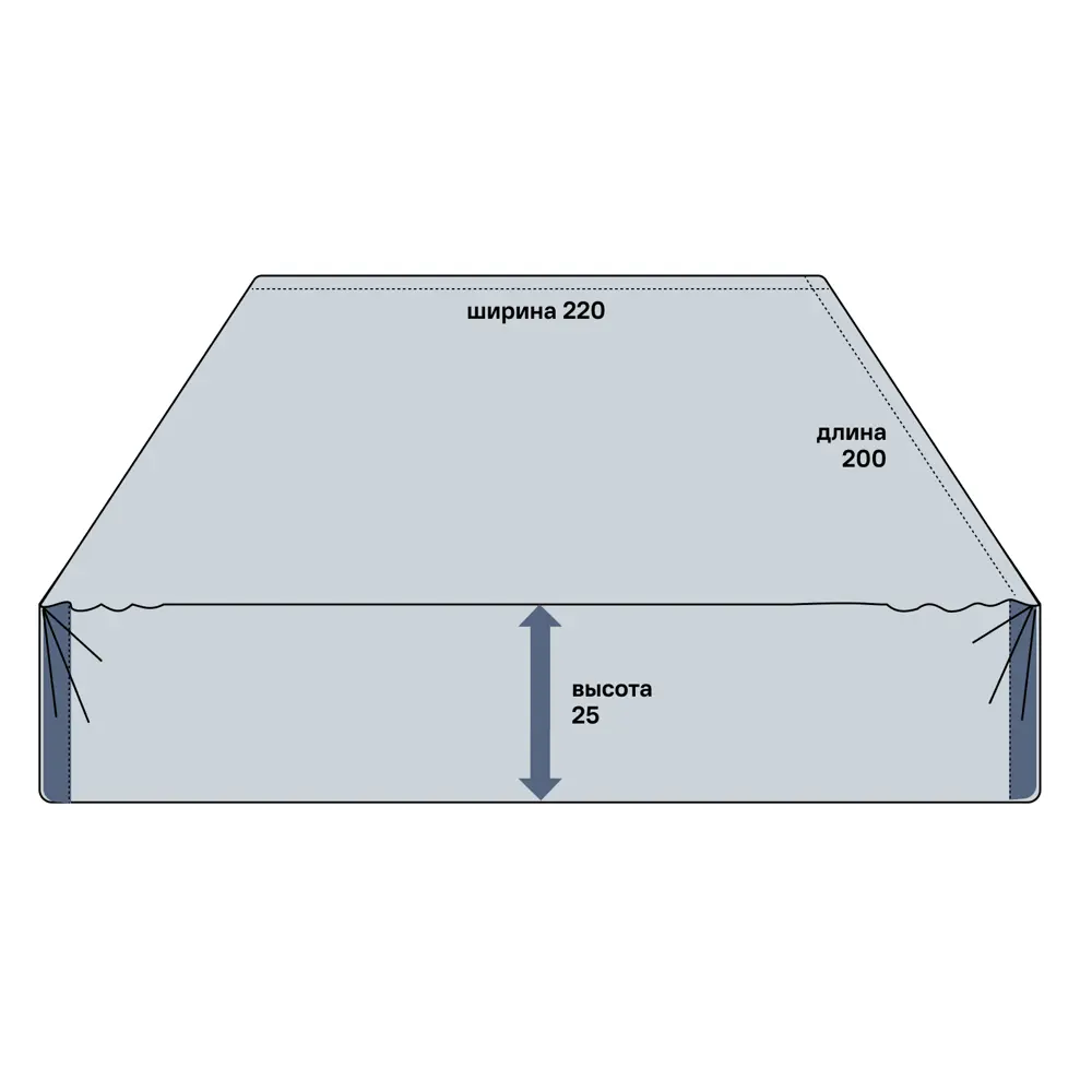 Простыня Inspire Premium с резинкой 200×220 см - серый сатин 86331426 STLM-0067867 - Вид №1