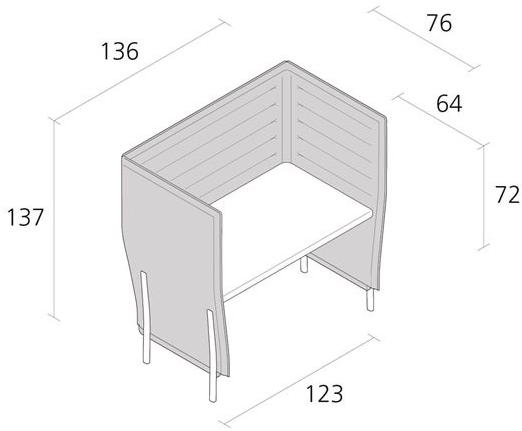 Alias Индивидуальное рабочее место с звукопоглощающими перегородками Eleven high desk sun-id-1345428 - Вид №14