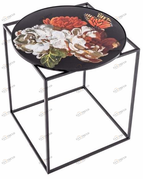 MOMENTI Круглый высокий журнальный столик из металла The black attitude sun-id-1388616