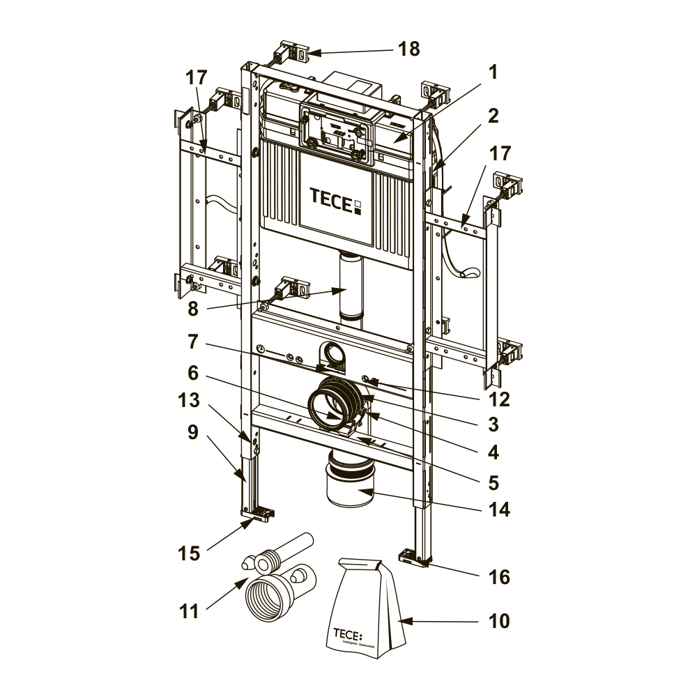 9820134 Запасные части Tece TECEprofil