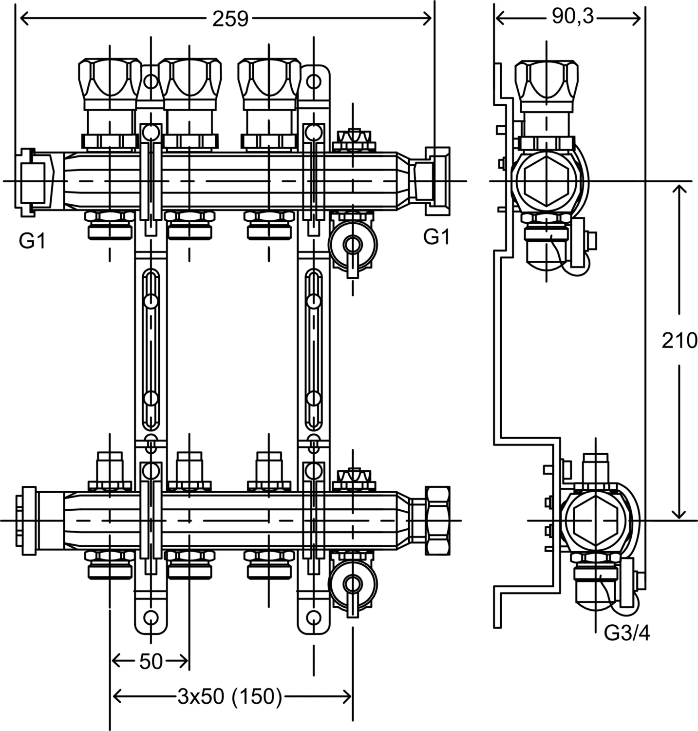 587 826 1) Модель 1006 Трубопроводные системы  Fonterra панельное отопление  Коллекторы  Нержавеющая сталь Santreyd  - Вид №2