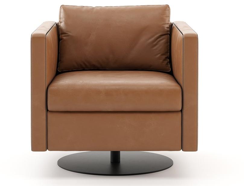 Laskasas Поворотное кожаное кресло с подлокотниками sun-id-1445834 - Вид №3