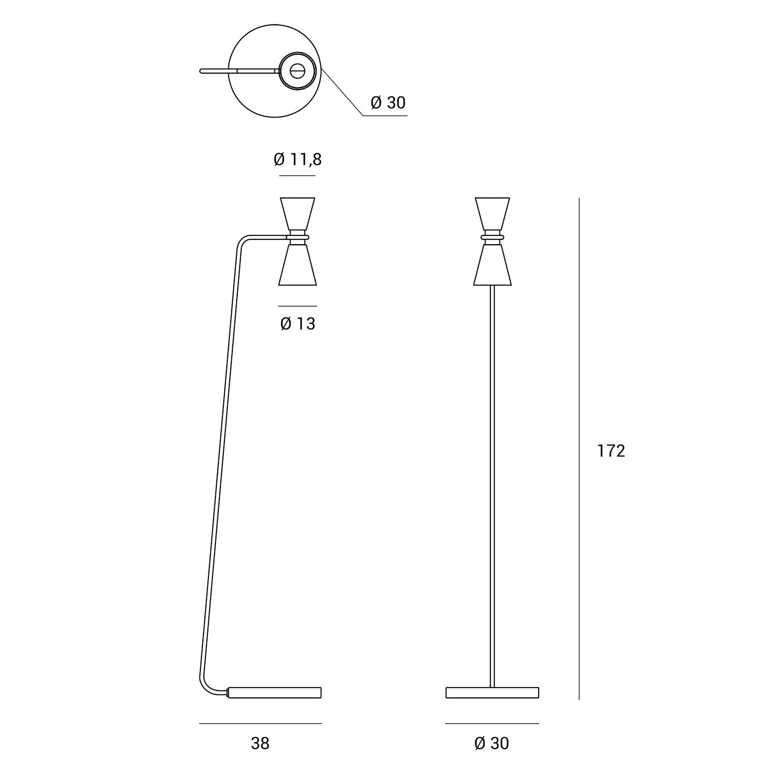 Окрашенный металлический торшер Miloox Grail ARCH-00018786 - Вид №1