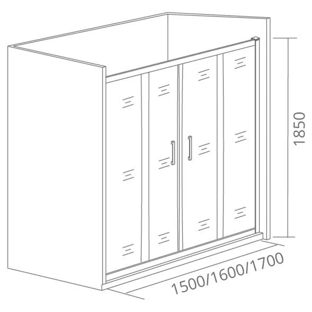 Душевая дверь Makiato 150x185см раздвижная профиль черный стекло прозрачное 5мм Santreyd STLM-2165766 - Вид №5