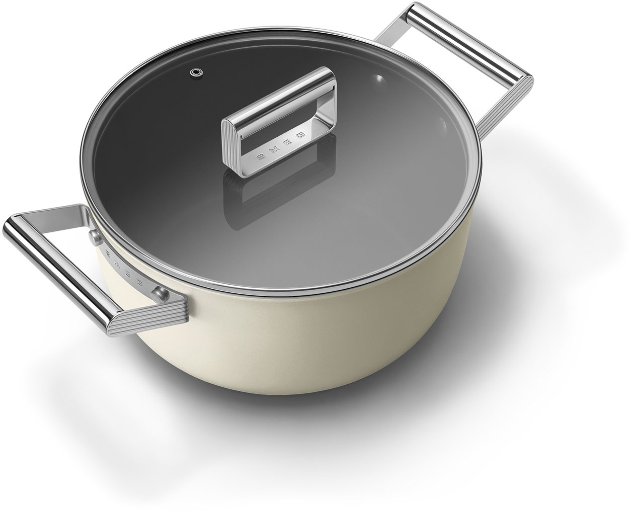 CKFC2411CRM Посуда / кастрюля с двумя ручками и крышкой 24 см, кремовая SMEG  - Вид №2