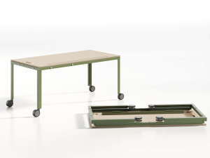 Прямоугольный стол на колесах