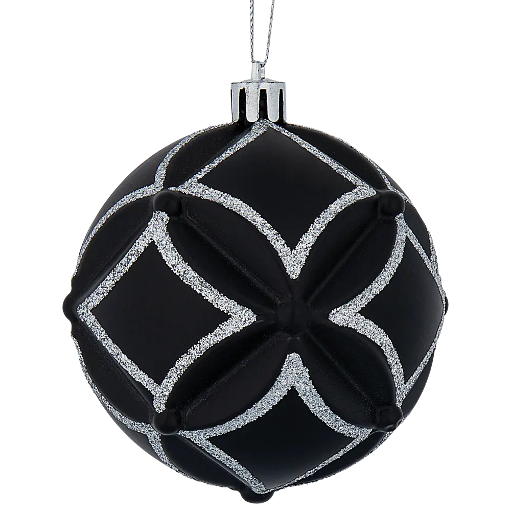 89368942 Шар елочный Изгибы ø8 см пластик черный STLM-1477713 Santreyd 