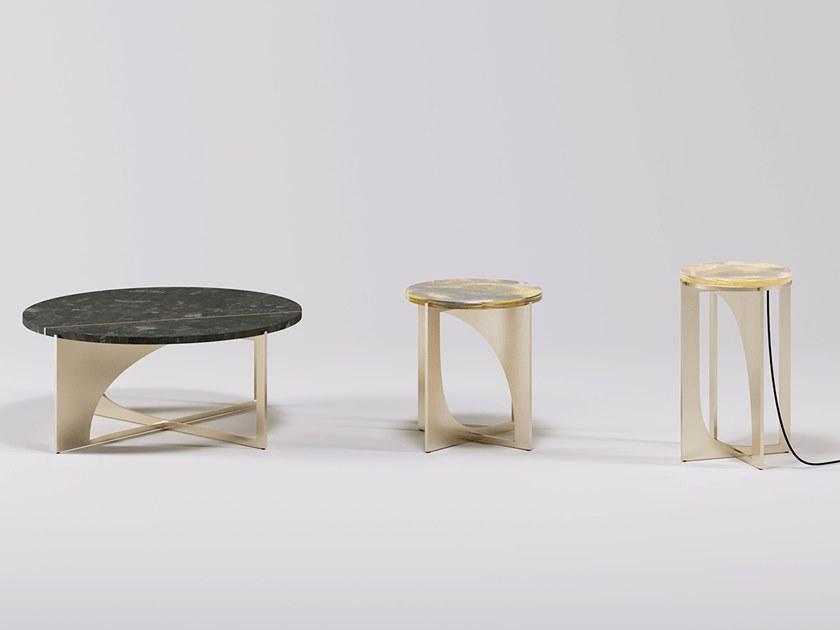 Paolo Castelli Круглый журнальный столик из переработанного стекла и металла Hyperbole sun-id-1397115 - Вид №3