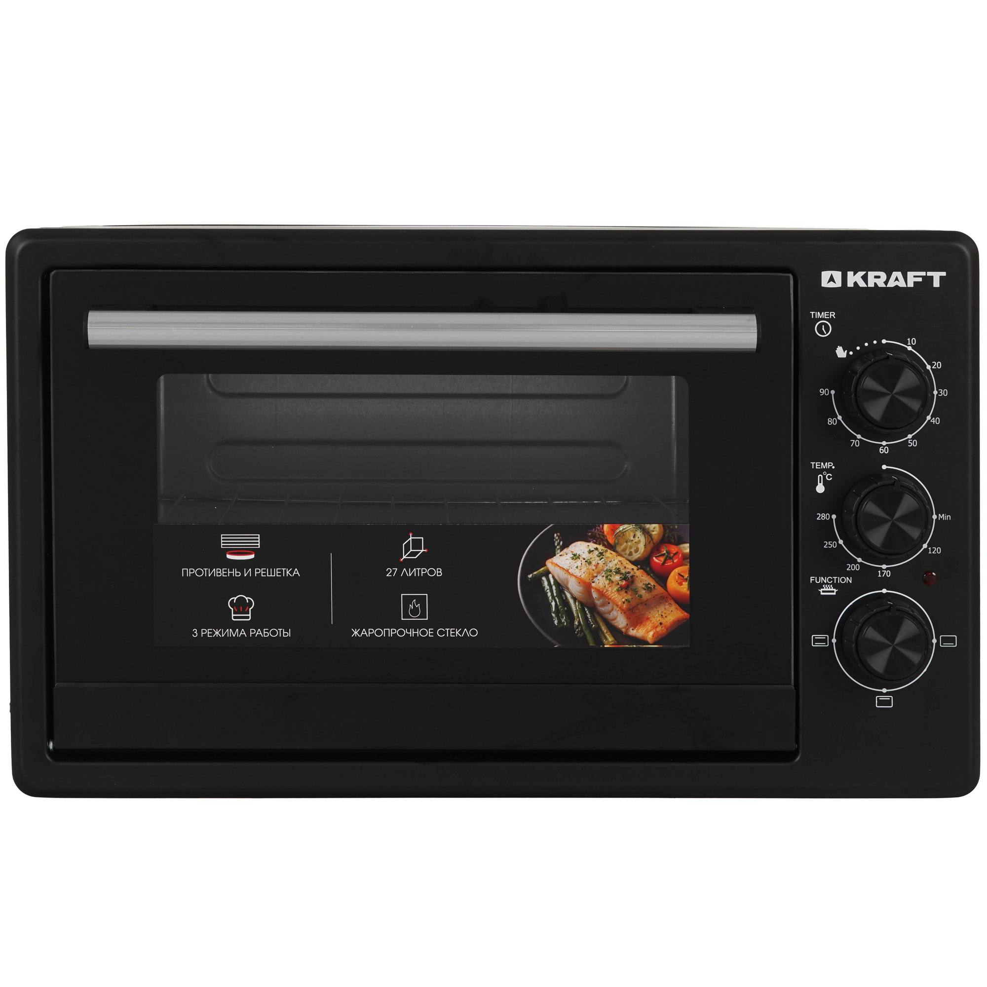 9229281 Мини-печь Kraft KF-MO 270 черный STDN-0142635